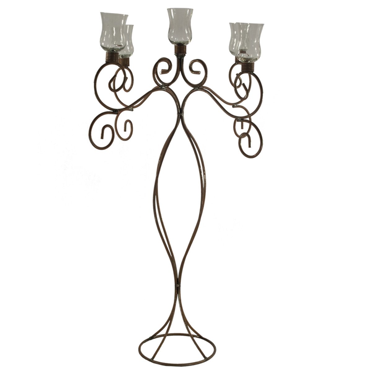 30inch Wrought Iron 5light Candelabra with Clear Votives