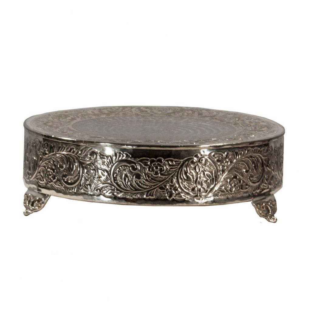14" Round Raised Cake Stand (Ornate) Celebrations! Party Rentals
