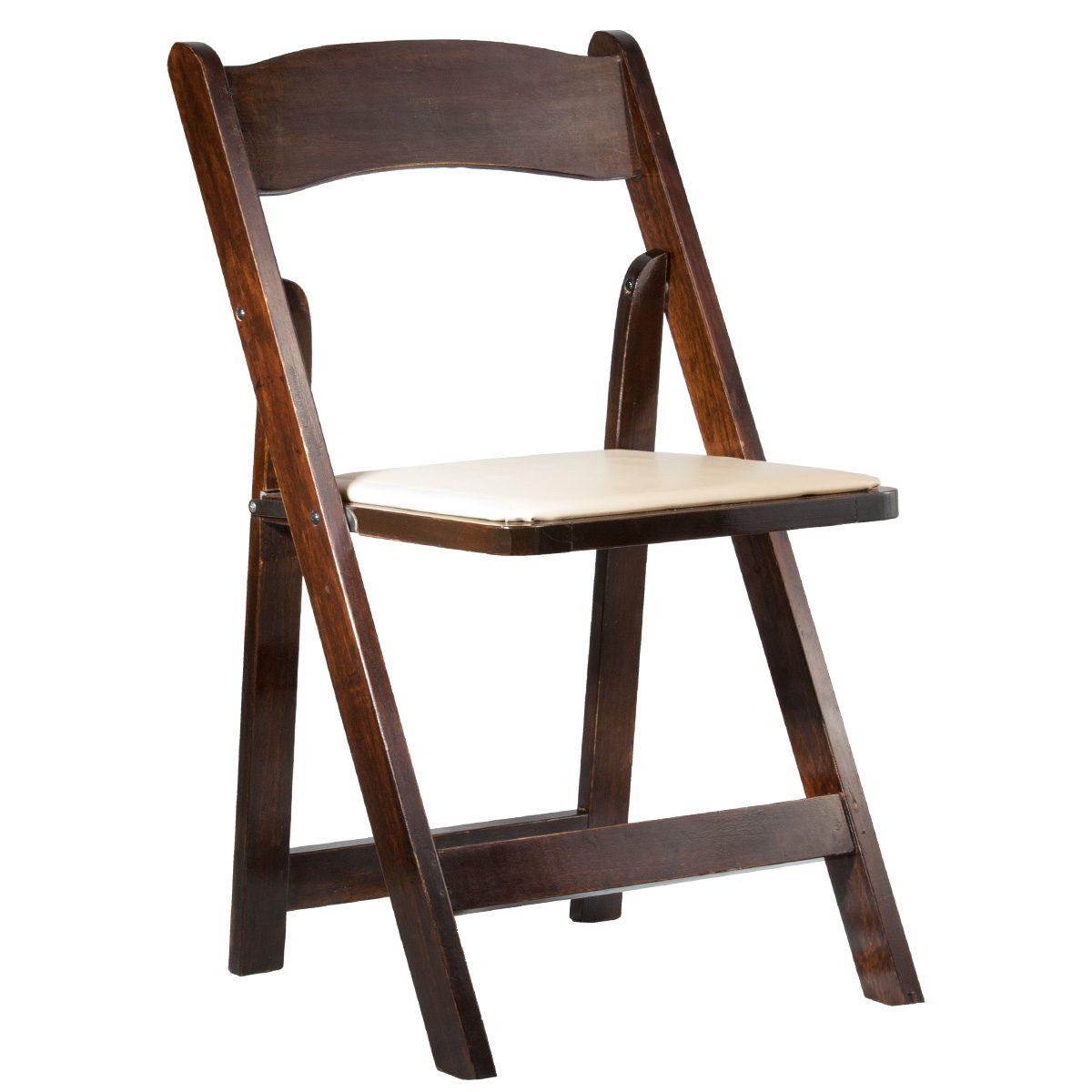 Details about    Wedding Chair 100 PACK Mahogany Wood Folding Chair w/Black Vinyl Padded Seat 