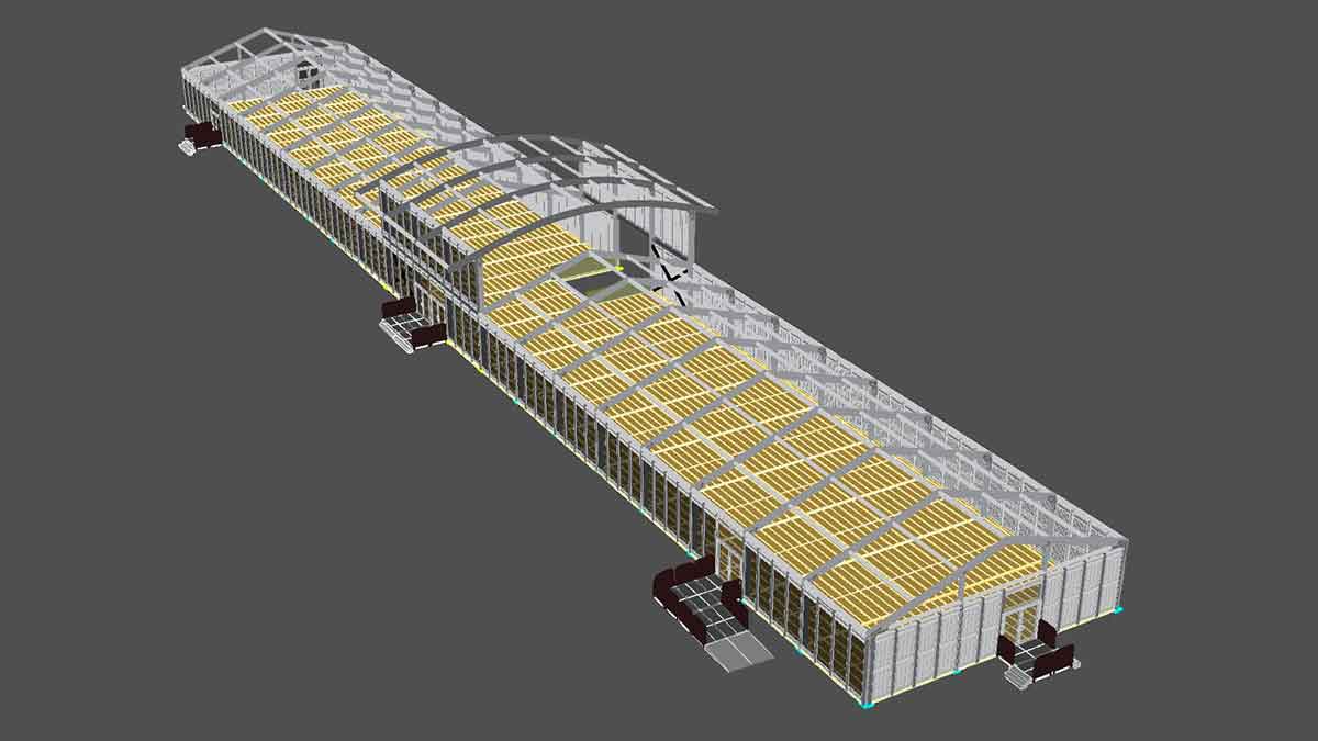 CAD drawing of custom tent