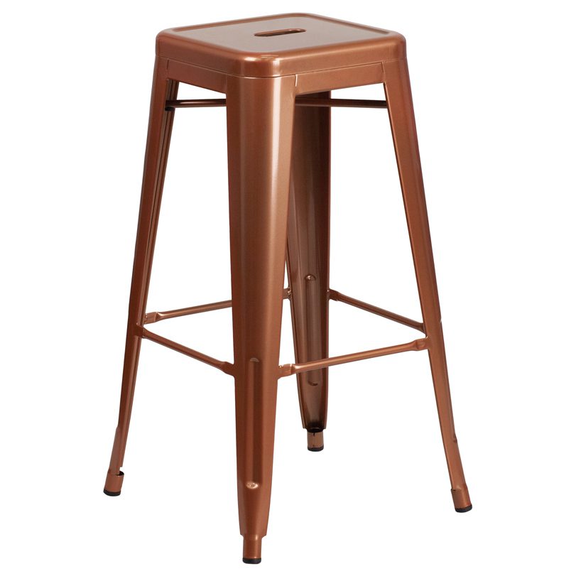 copper backless barstool