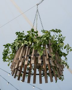 wood chandelier