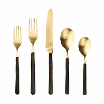 lucy black brushed gold